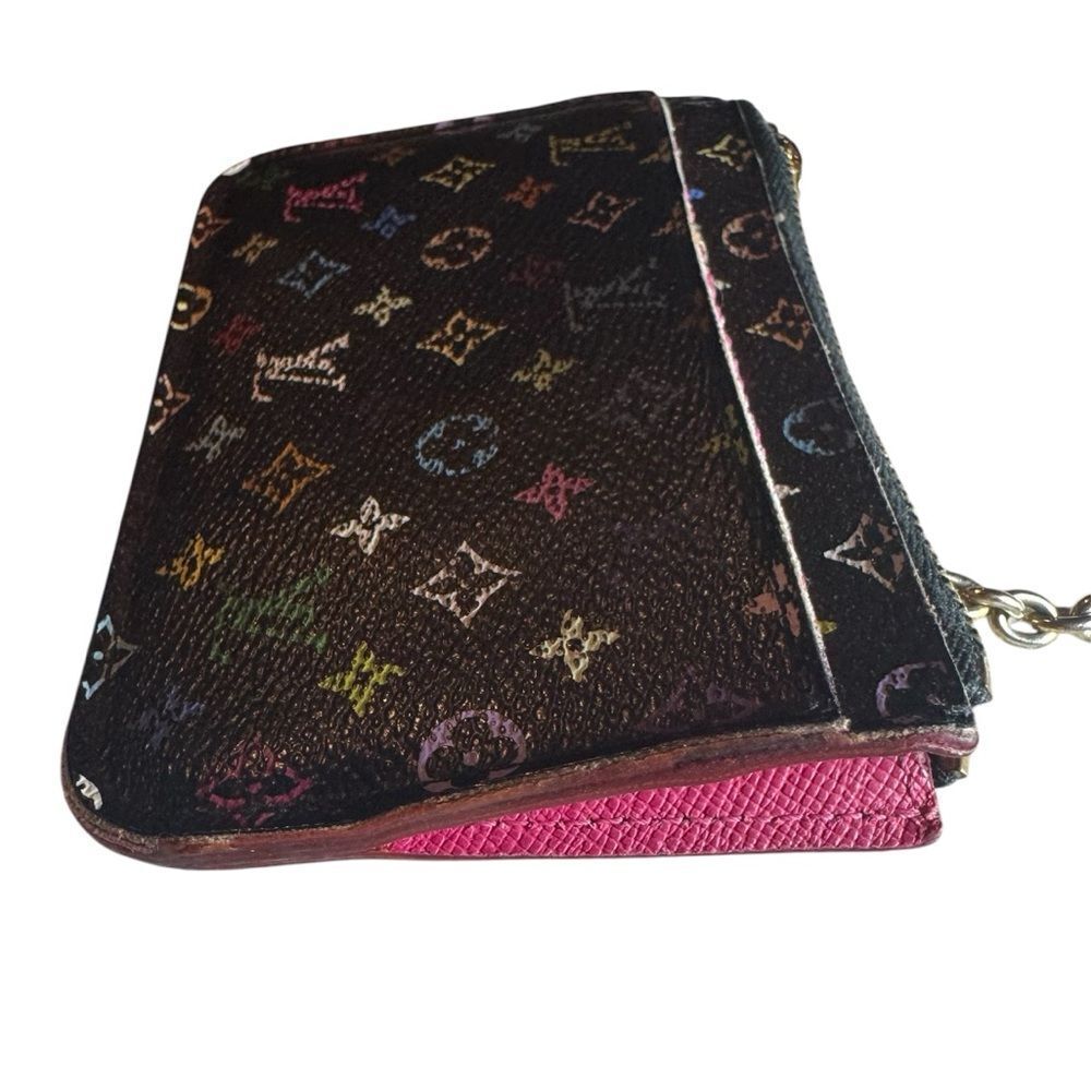 Auth Vintage Louis Vuitton 33 Multicolor Murakami LV Keychain Black Pouch - Picture 4 of 12